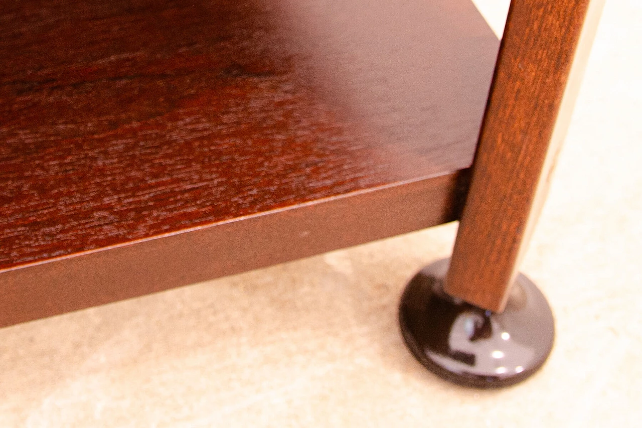 Czechoslovakian mahogany coffee table with casters, 1980s 13