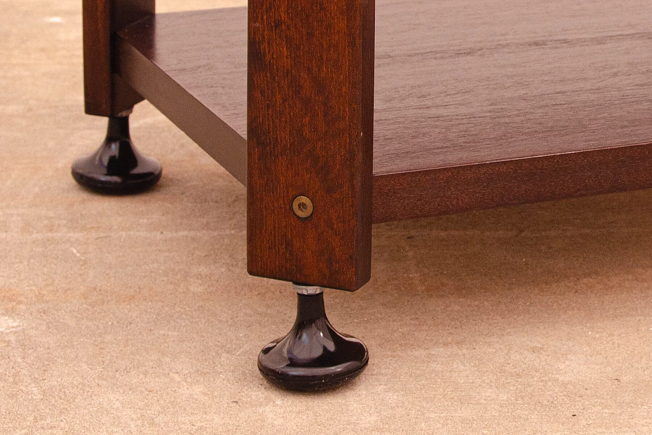 Czechoslovakian mahogany coffee table with casters, 1980s 14