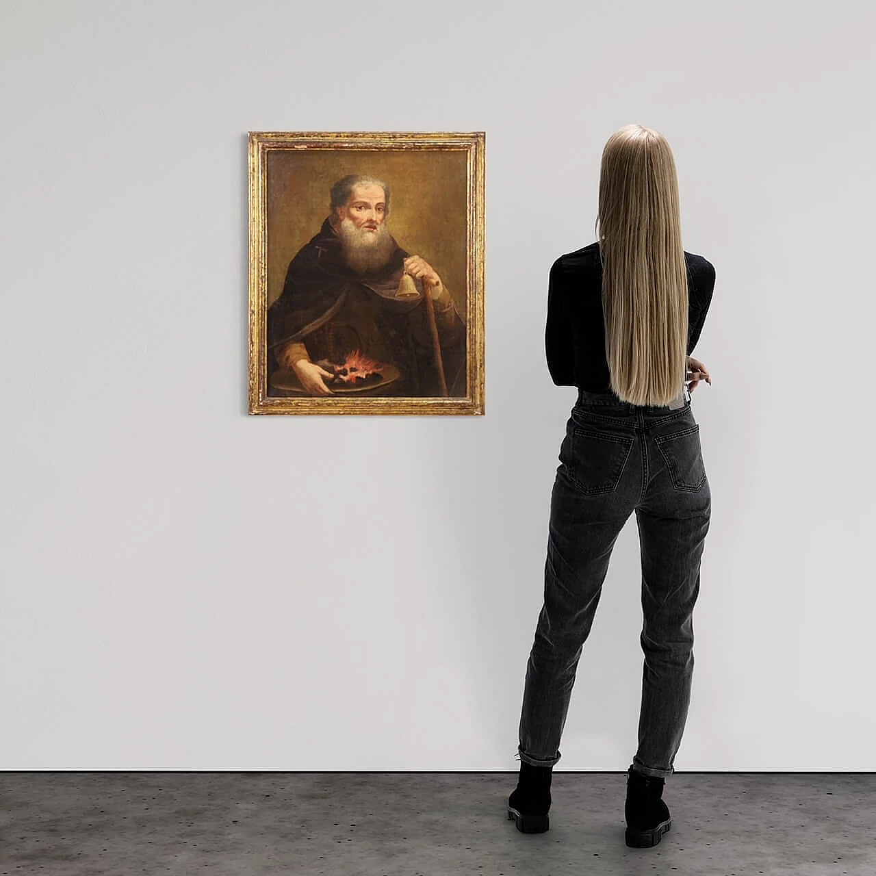 Sant'Antonio Abate, dipinto a olio su tela, '700 1