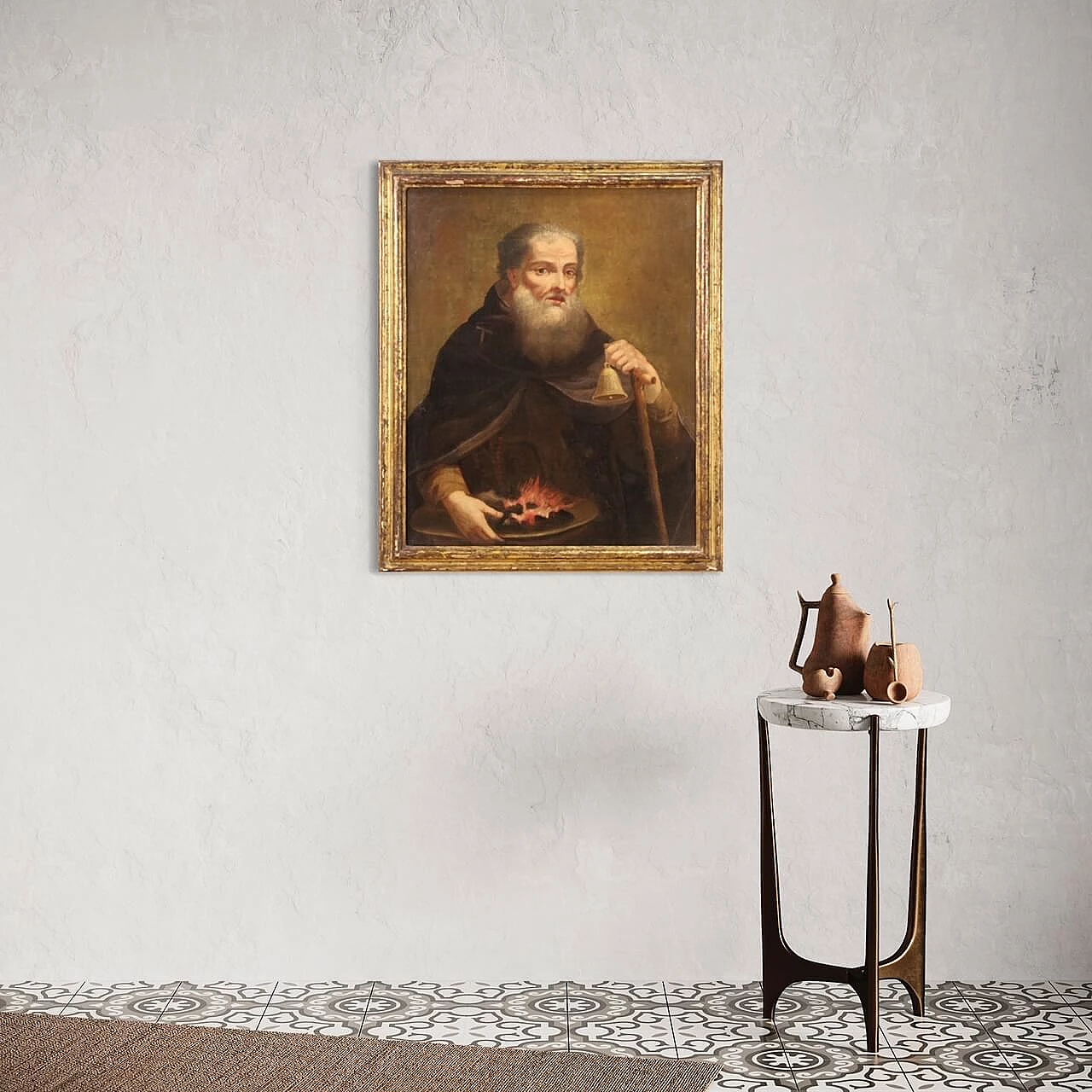 Sant'Antonio Abate, dipinto a olio su tela, '700 2