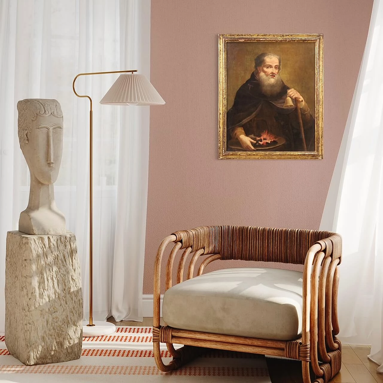 Sant'Antonio Abate, dipinto a olio su tela, '700 4