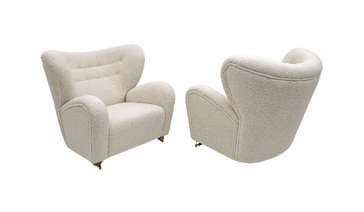 Pair of Sahco Zero The Tired Man armchairs by Flemming Lassen 1