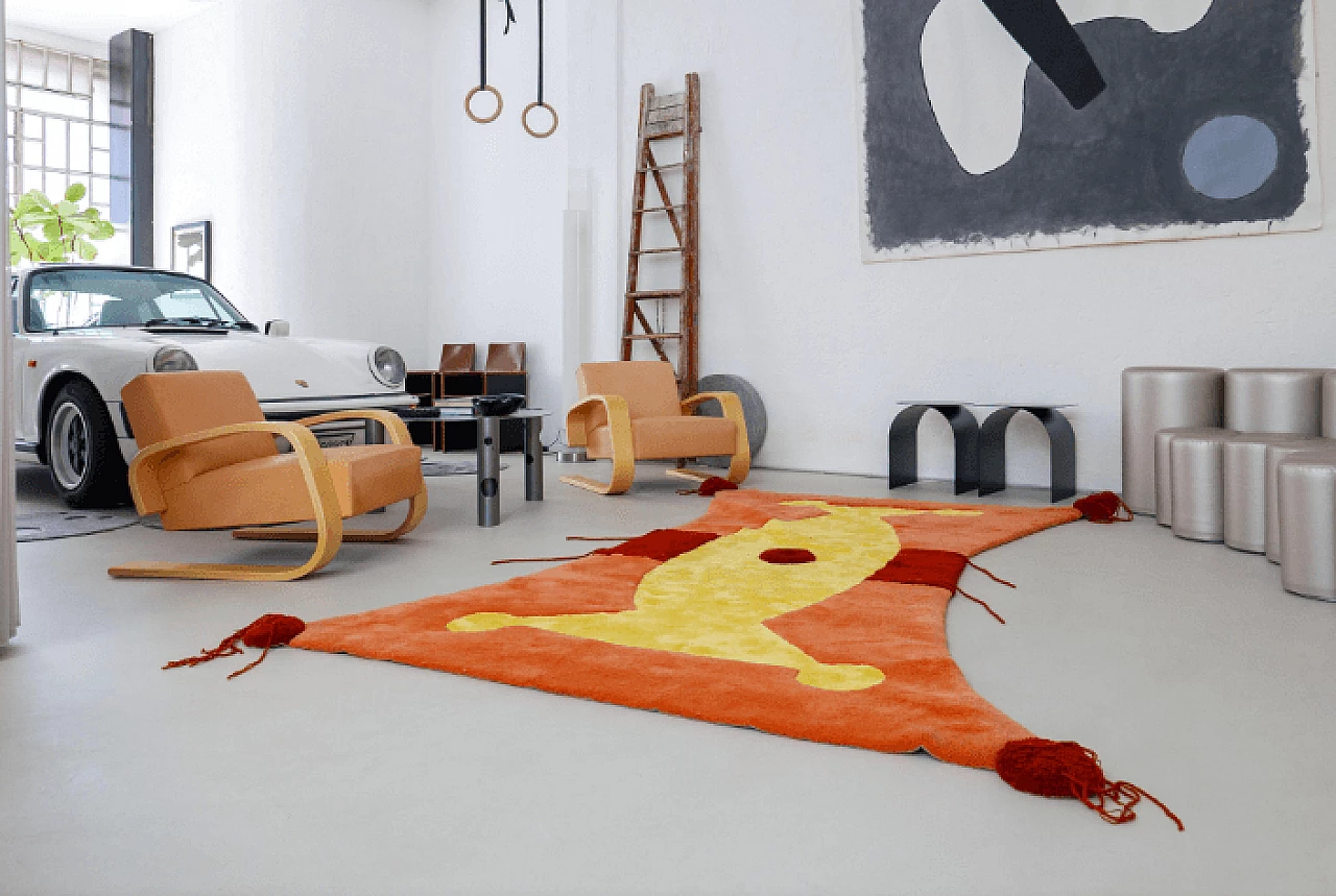 Wool rug by Claude Picasso for Rapsel, 1990s 2
