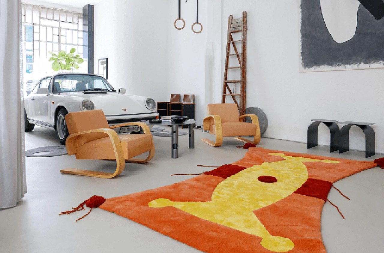 Wool rug by Claude Picasso for Rapsel, 1990s 3