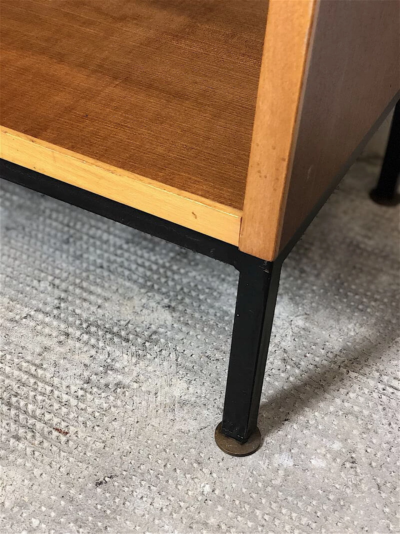 Teak veneered wood and metal bookcase, 1960s 6