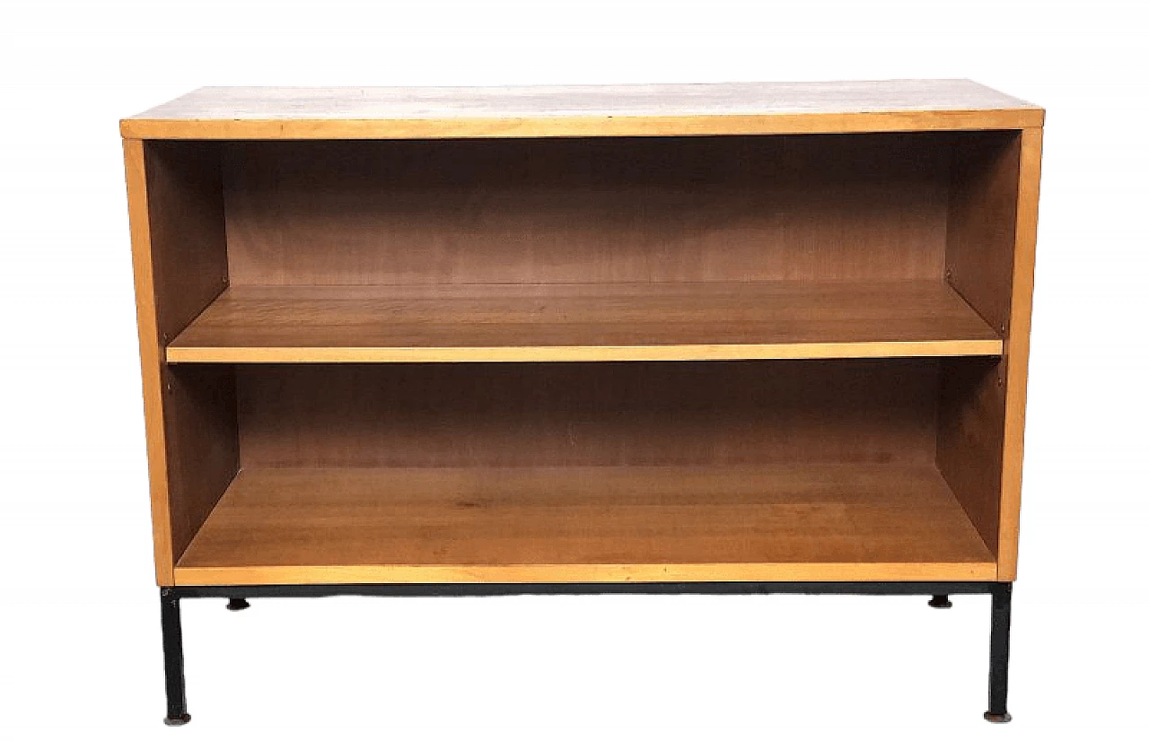 Teak veneered wood and metal bookcase, 1960s 16