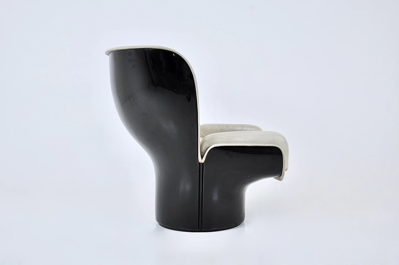 Elda beige leather armchair by Joe Colombo for Comfort, 1960s 5