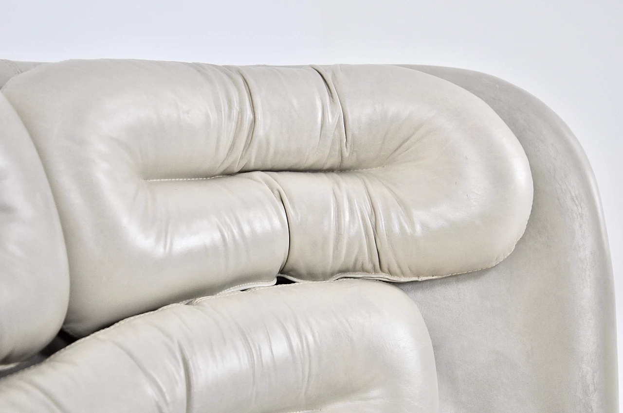 Elda beige leather armchair by Joe Colombo for Comfort, 1960s 8