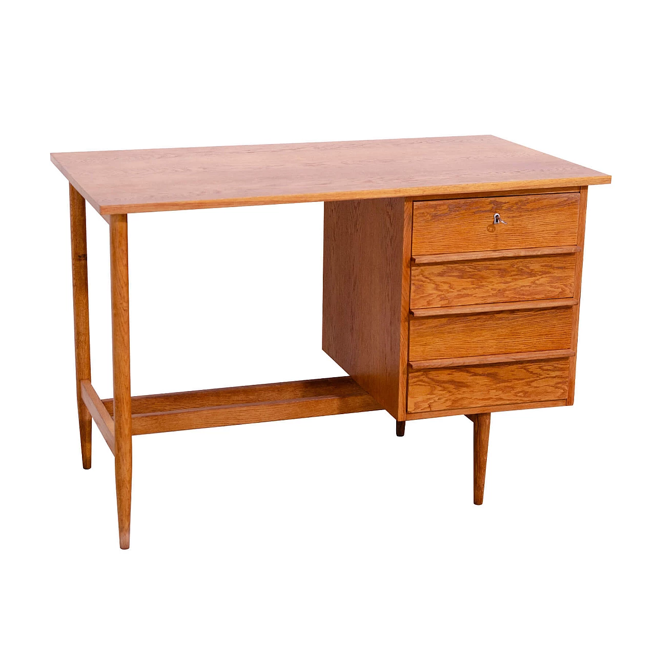 Beech desk with drawers by Uluv, 1960s 1