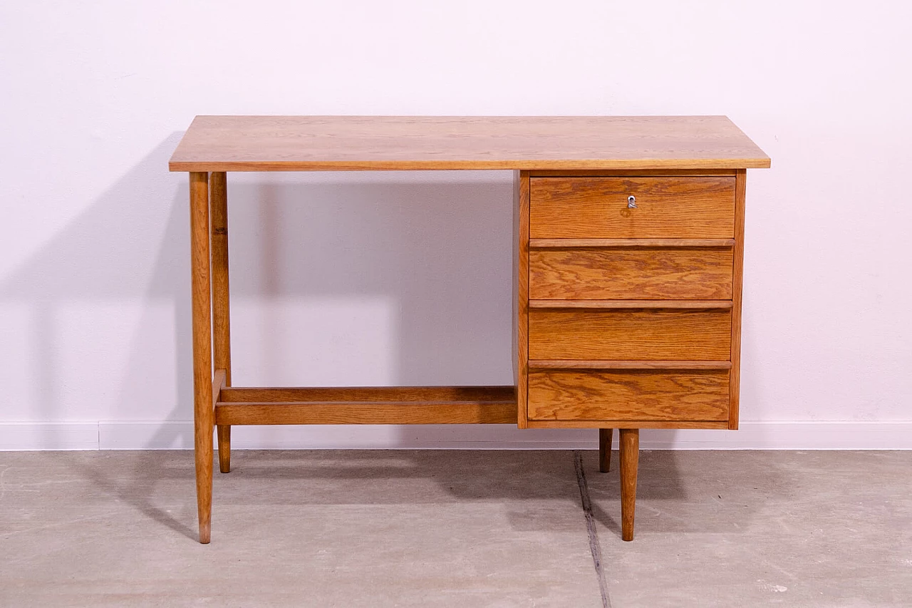 Beech desk with drawers by Uluv, 1960s 2