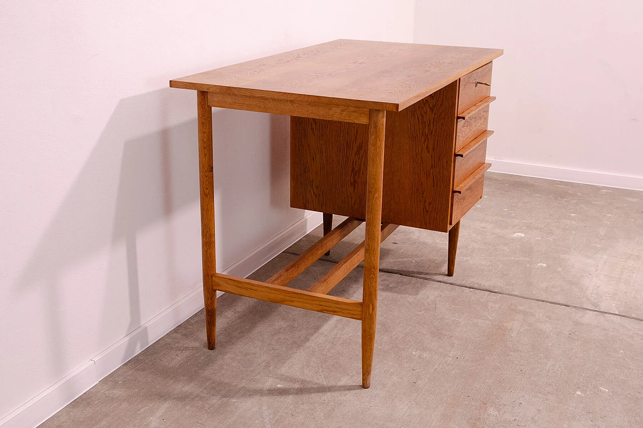 Beech desk with drawers by Uluv, 1960s 4