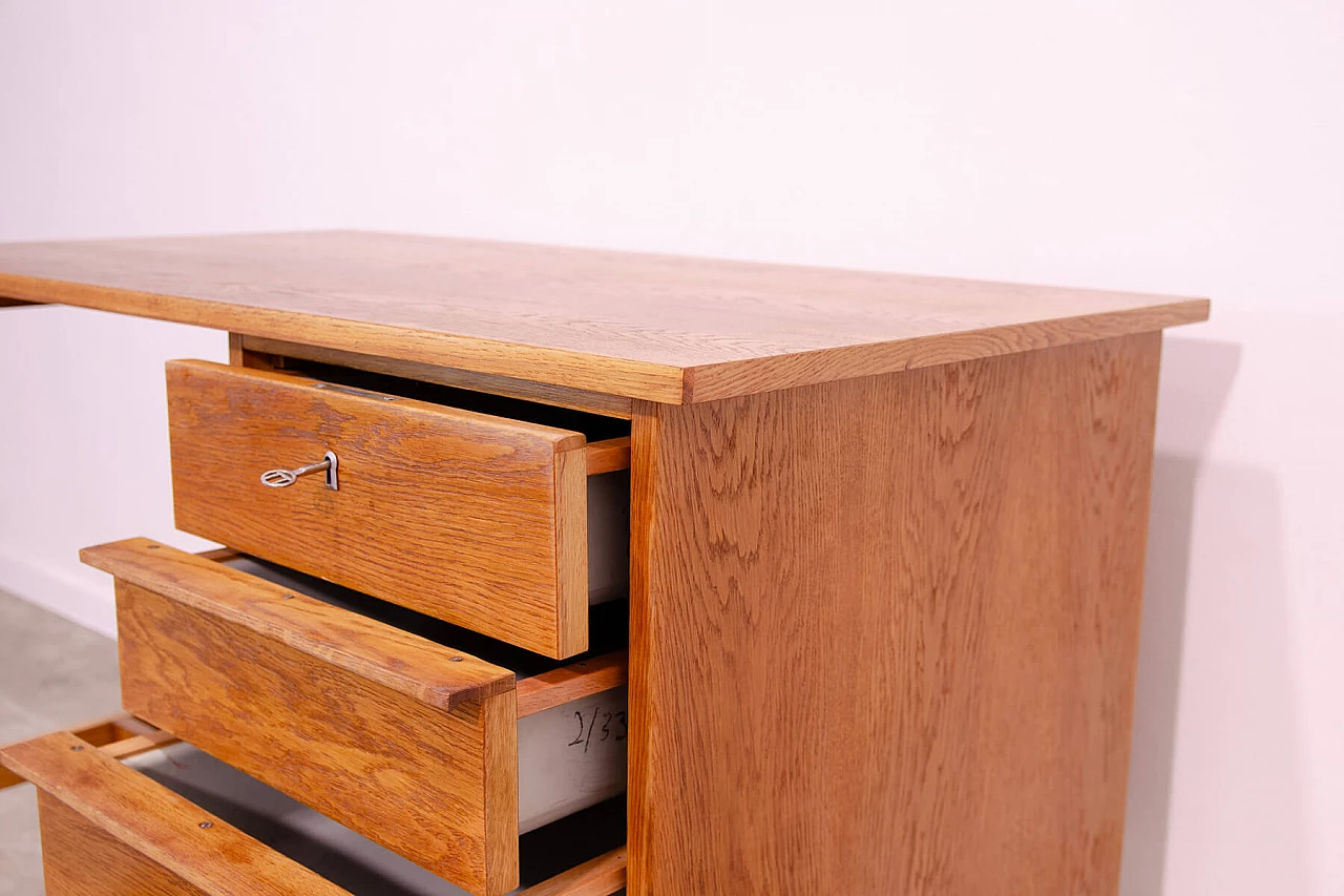Beech desk with drawers by Uluv, 1960s 8