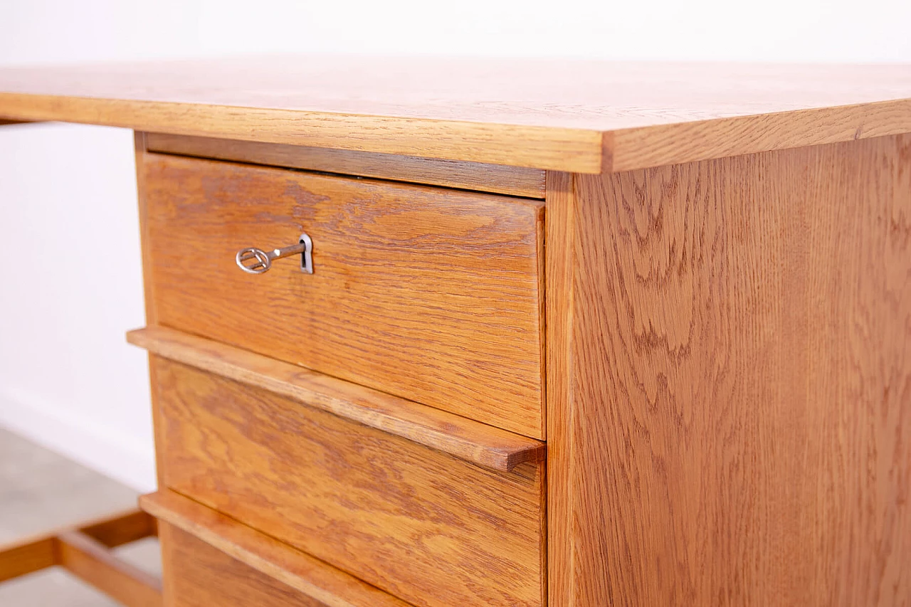 Beech desk with drawers by Uluv, 1960s 10