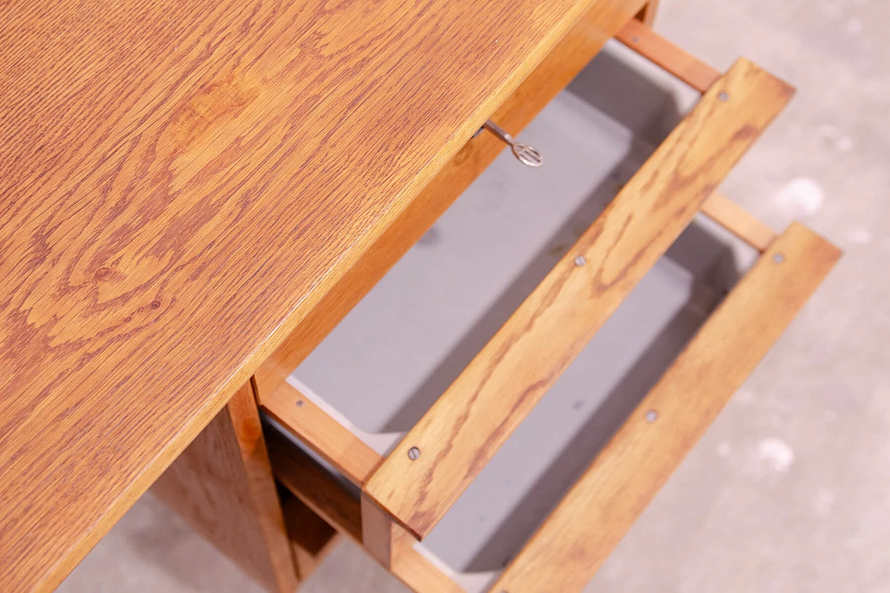 Beech desk with drawers by Uluv, 1960s 11