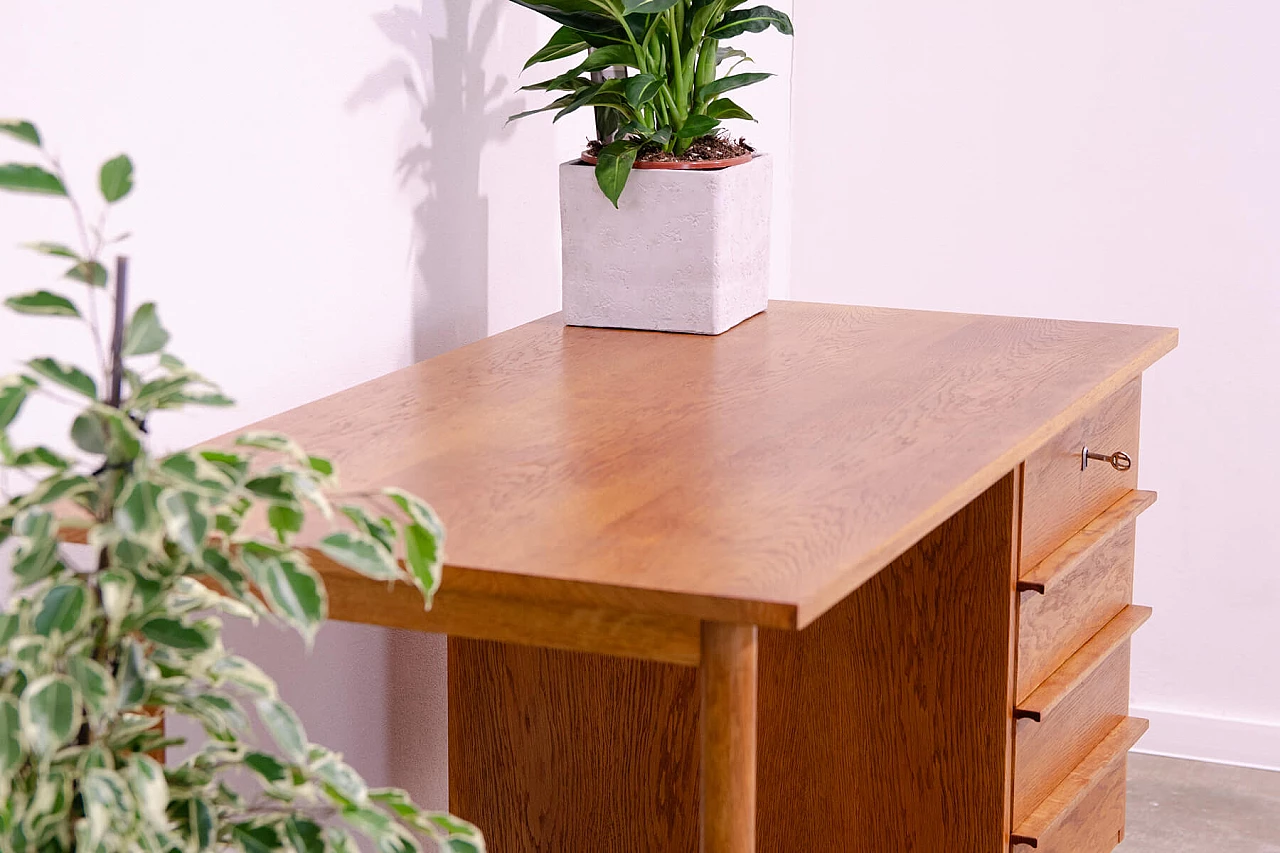 Beech desk with drawers by Uluv, 1960s 13