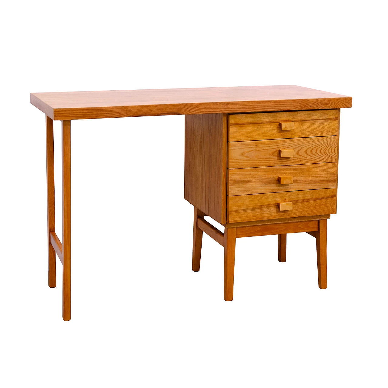 Four-drawer beech desk by Hikor, 1970s 1
