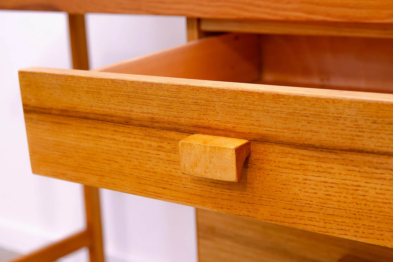 Scrivania in faggio a quattro cassetti di Hikor, anni '70 11
