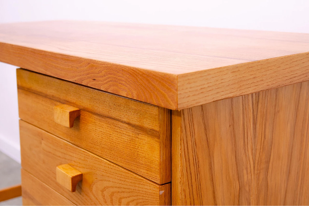 Four-drawer beech desk by Hikor, 1970s 13