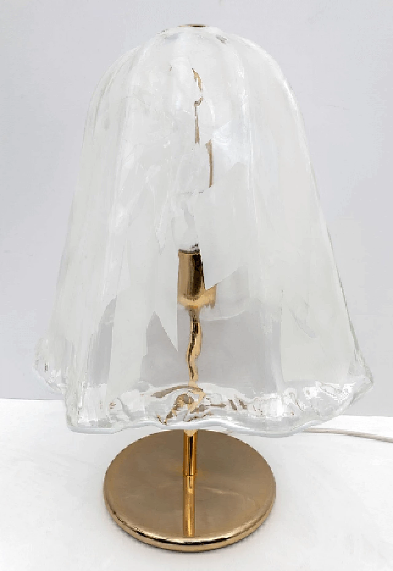 Brass and glass table lamp by La Murrina, 1970s 7