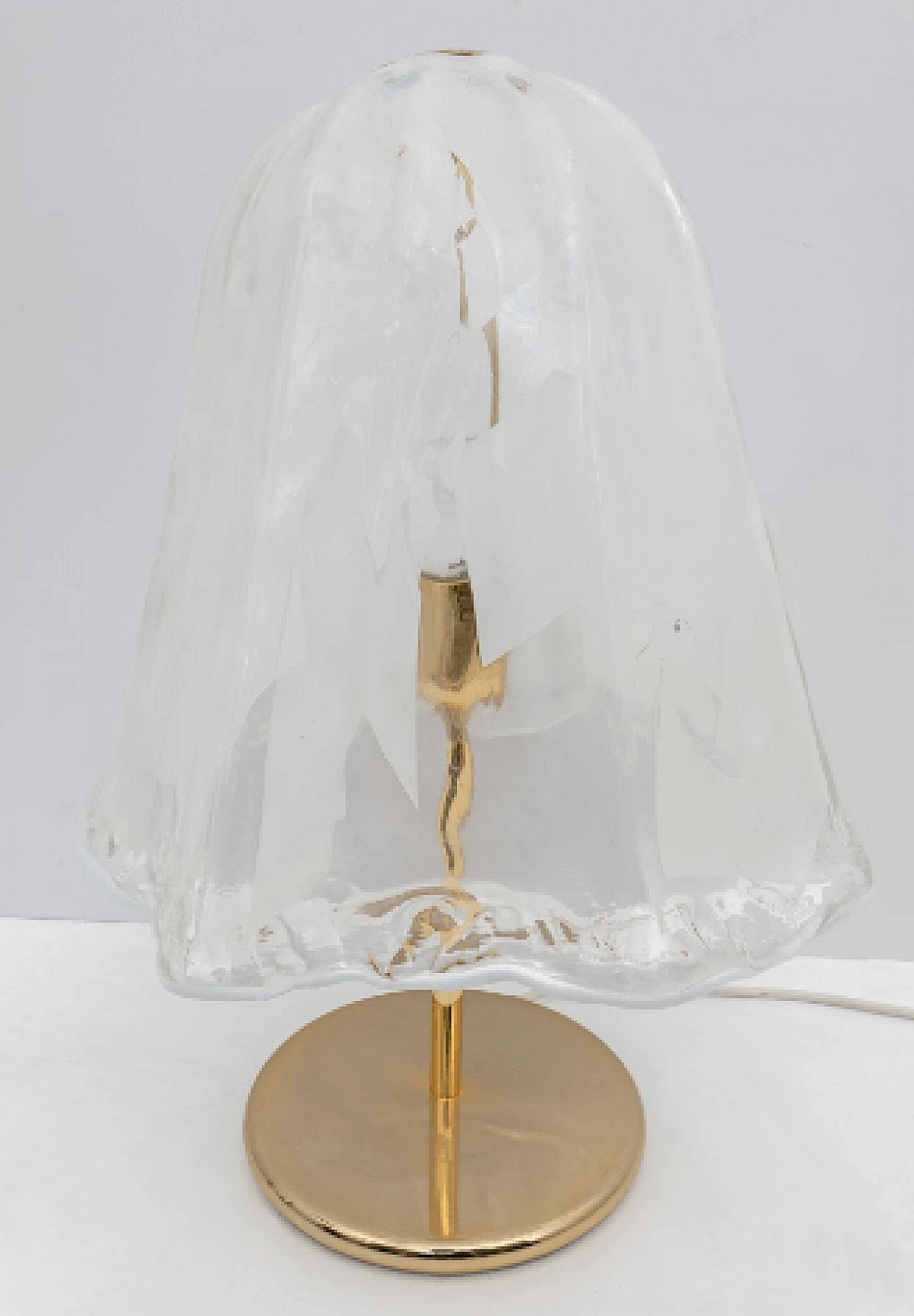 Brass and glass table lamp by La Murrina, 1970s 8