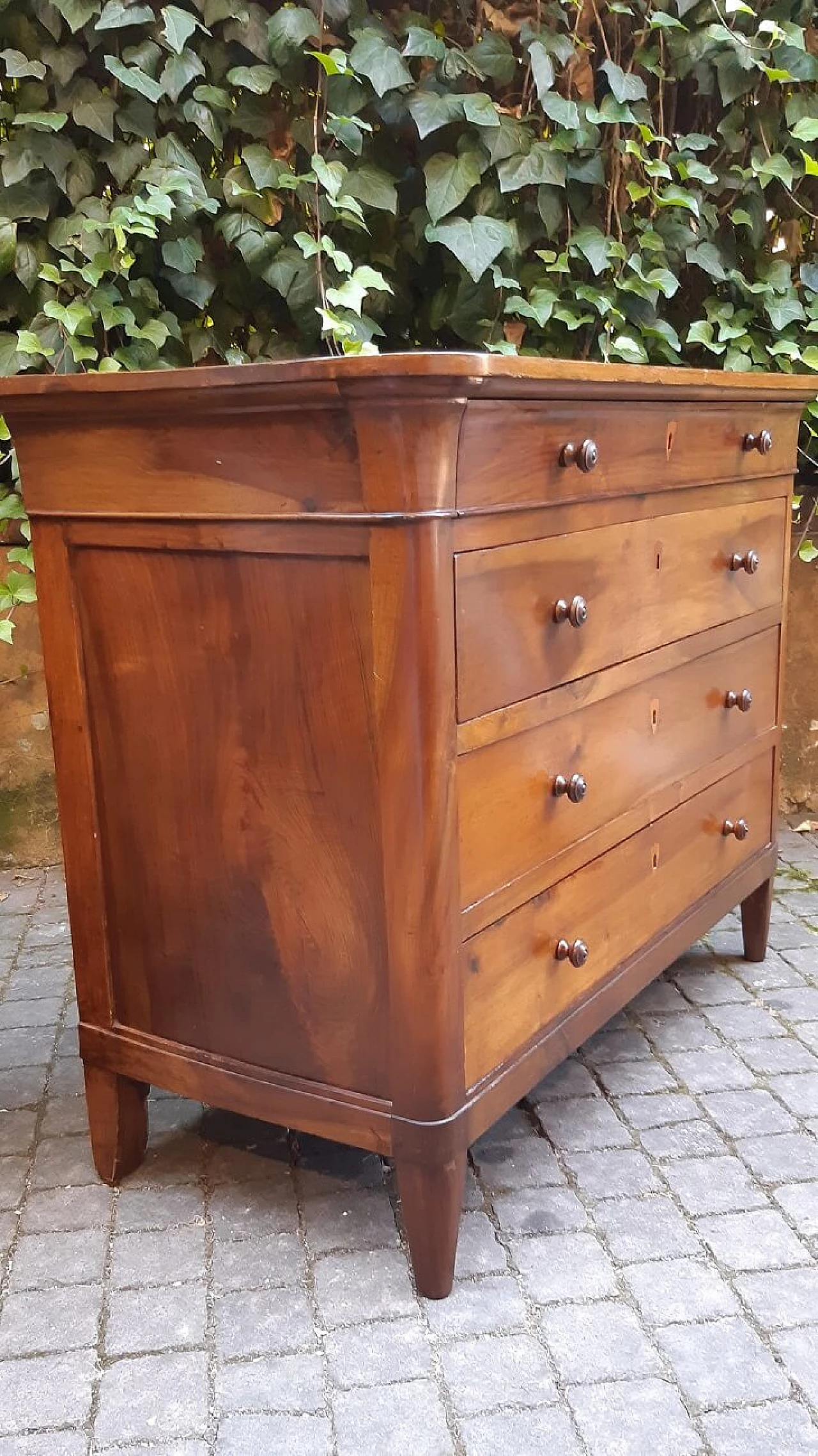 Pair of Emilian Charles X walnut commodes, first half of the 19th century 6