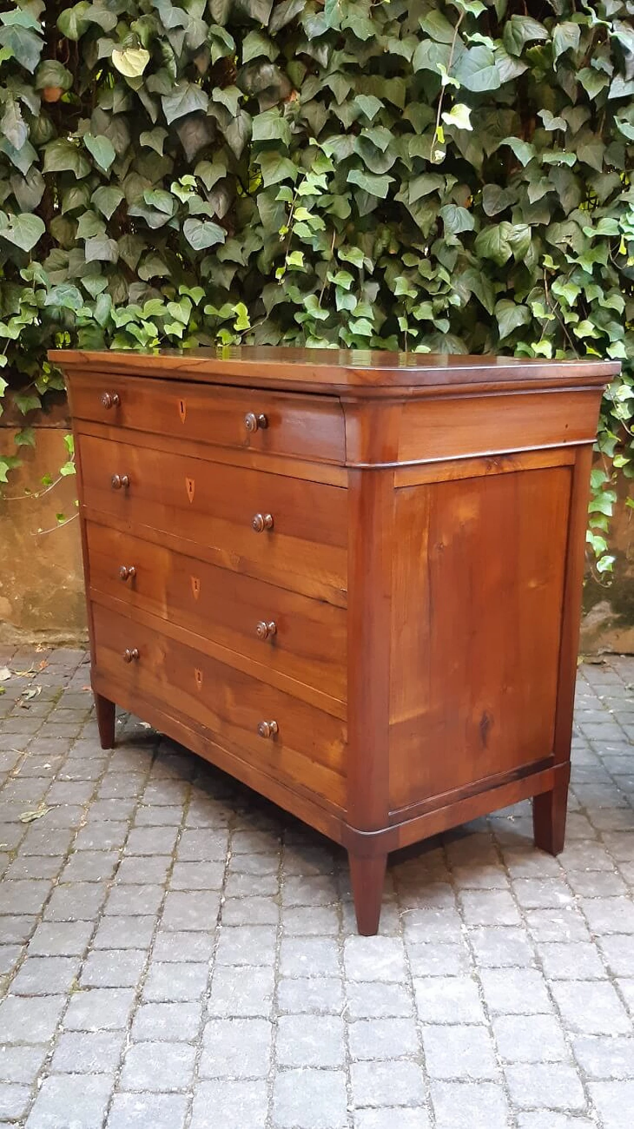 Pair of Emilian Charles X walnut commodes, first half of the 19th century 7