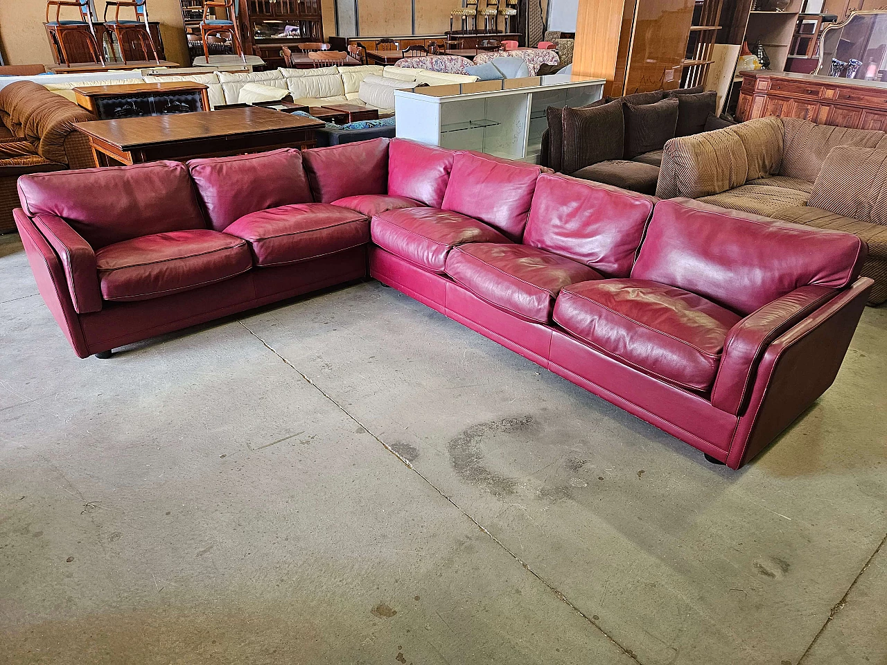 Socrates modular leather sofa by Poltrona Frau, 1970s 3