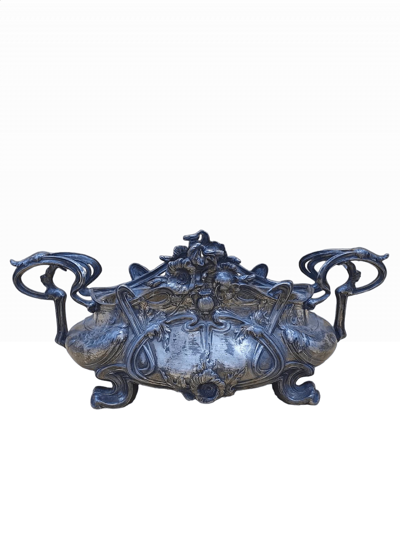 Giardiniera in metallo argentato, inizio '900 6