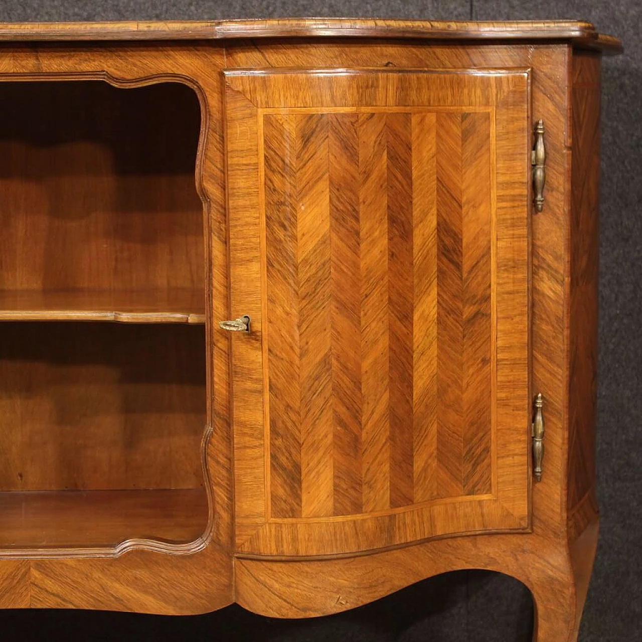 Credenza impiallacciata in noce e legni da frutto, anni '60 4