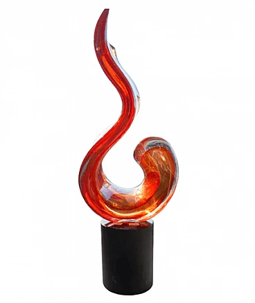 Murano glass and chalcedony sculpture by Alberto Donà, 1980s