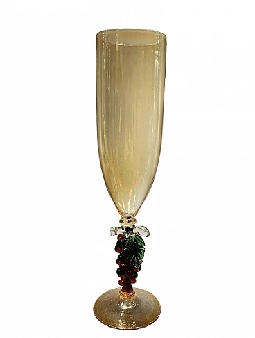 Murano blown glass chalice with bunch of grapes, 1980s