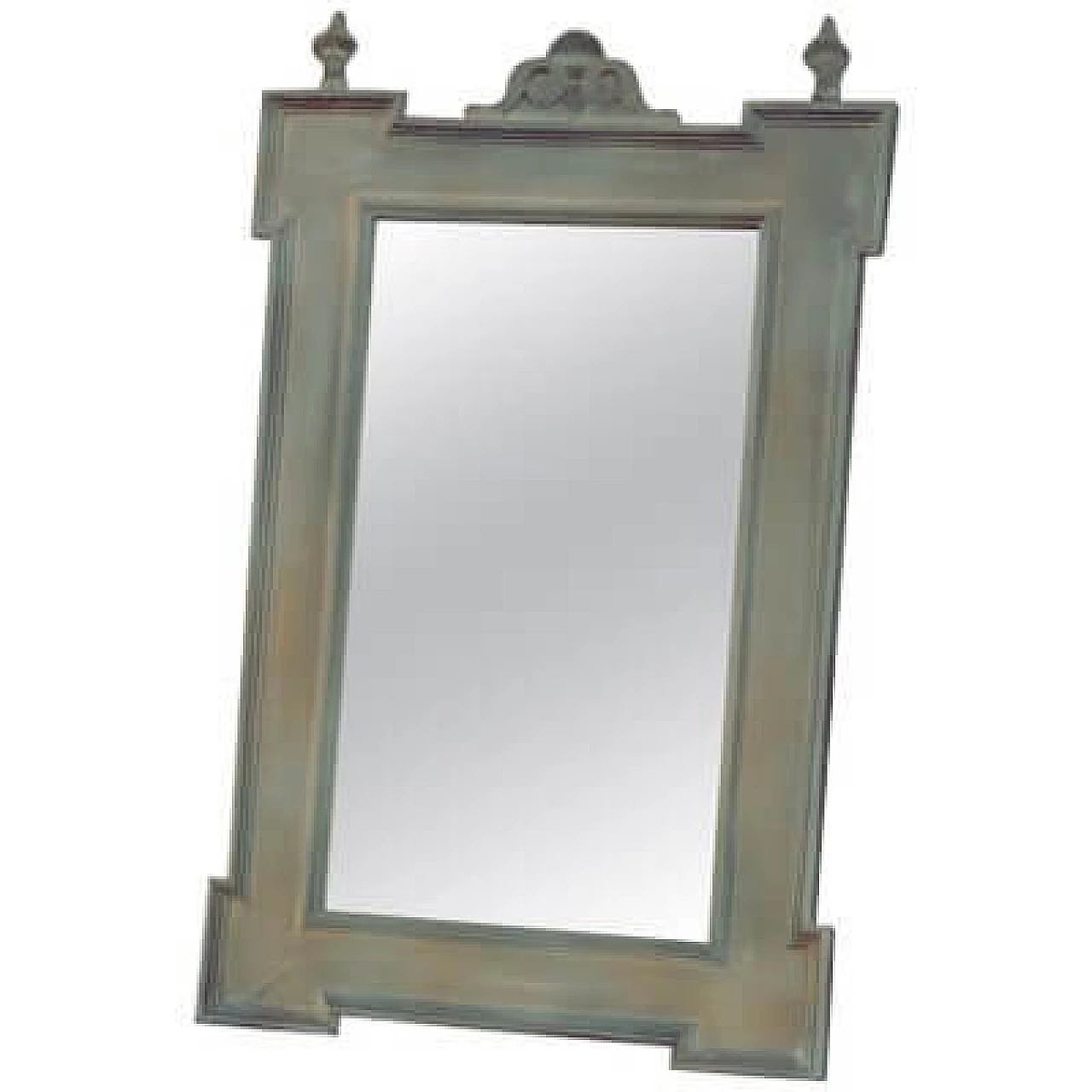 Specchio tedesco in legno grigio con sfumature rossastre, fine '800 1