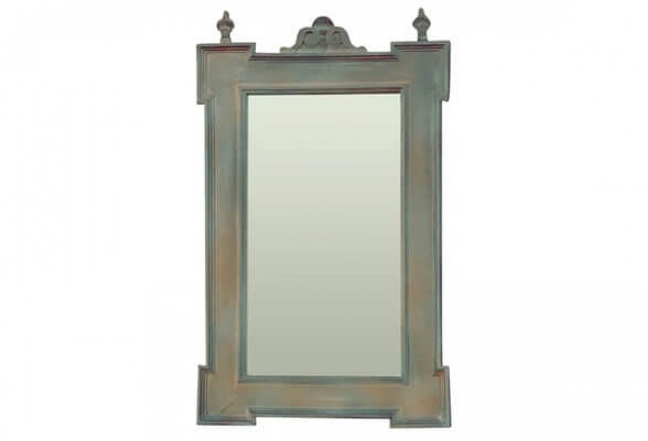 Specchio tedesco in legno grigio con sfumature rossastre, fine '800 2