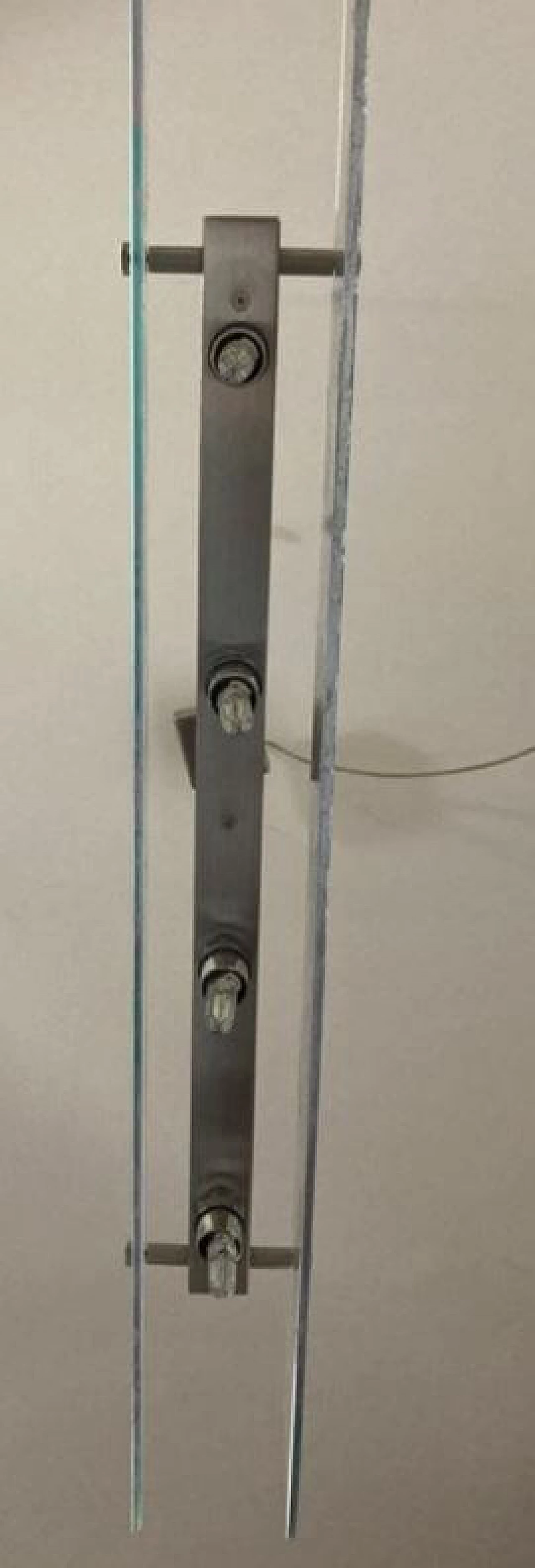 Lampada a sospensione in vetro di Murano e metallo di La Luce, anni '90 11