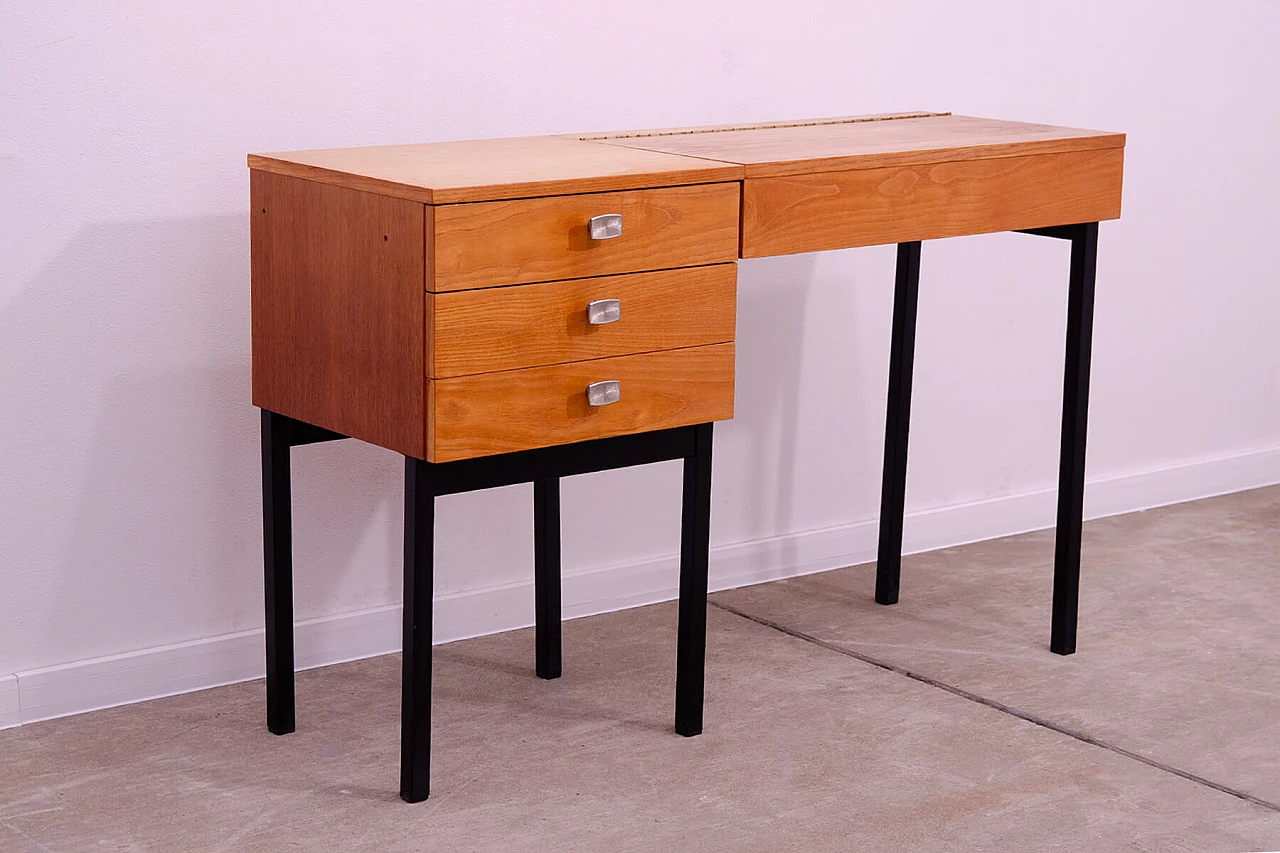 Ash, maple and plywood dressing table with iron legs by ÚP Závody, 1970s 4