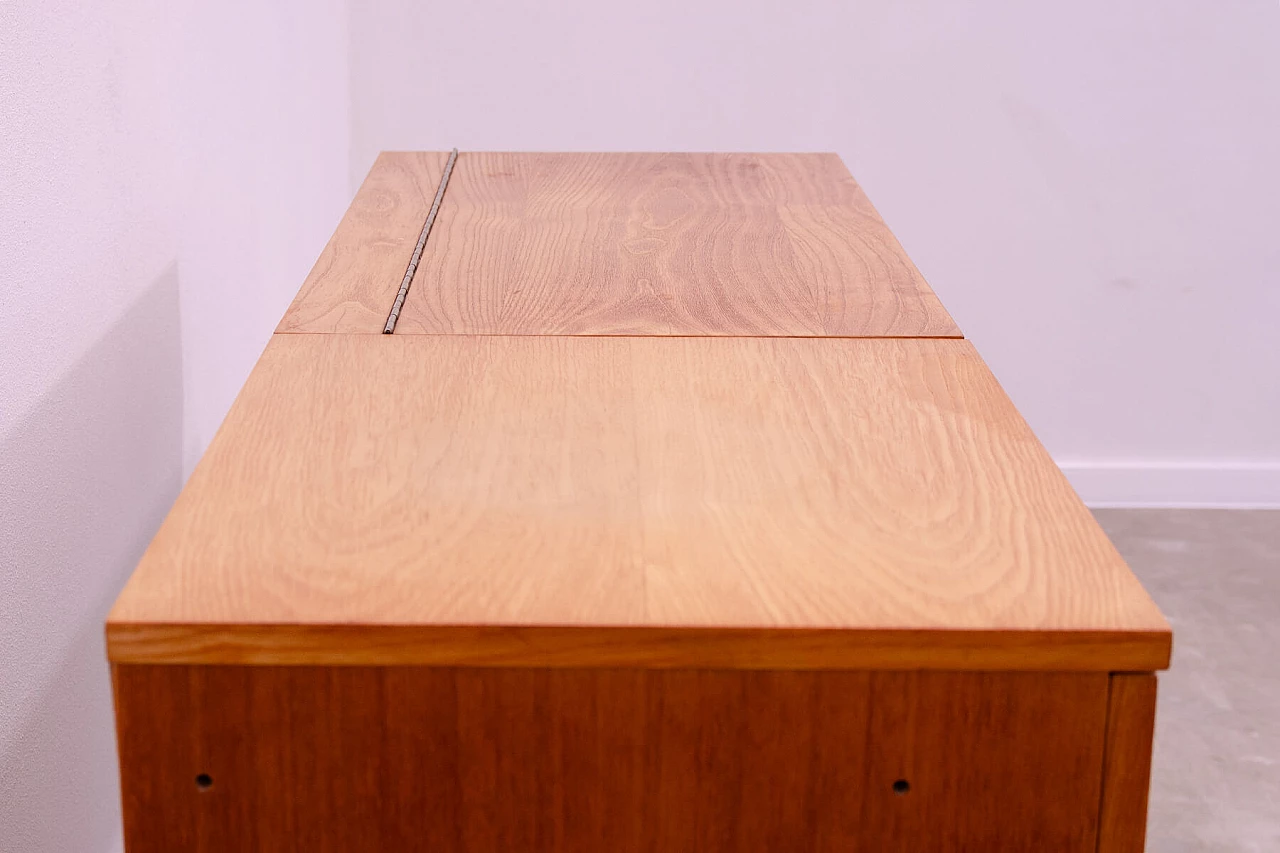 Ash, maple and plywood dressing table with iron legs by ÚP Závody, 1970s 6