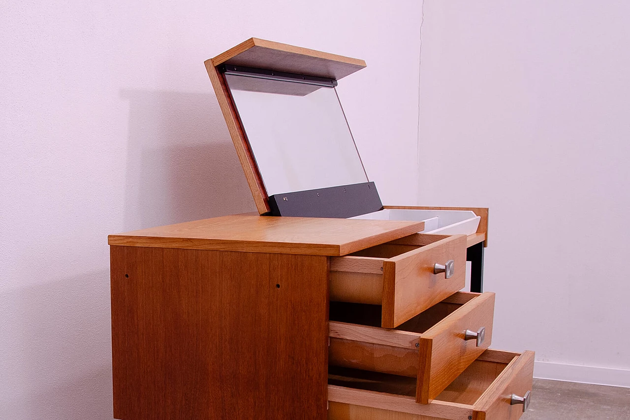 Ash, maple and plywood dressing table with iron legs by ÚP Závody, 1970s 10