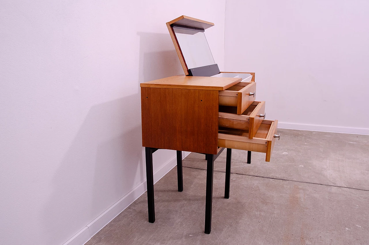 Ash, maple and plywood dressing table with iron legs by ÚP Závody, 1970s 11