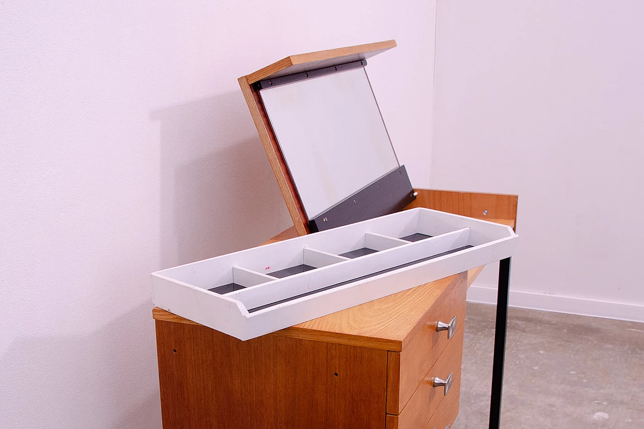 Ash, maple and plywood dressing table with iron legs by ÚP Závody, 1970s 20