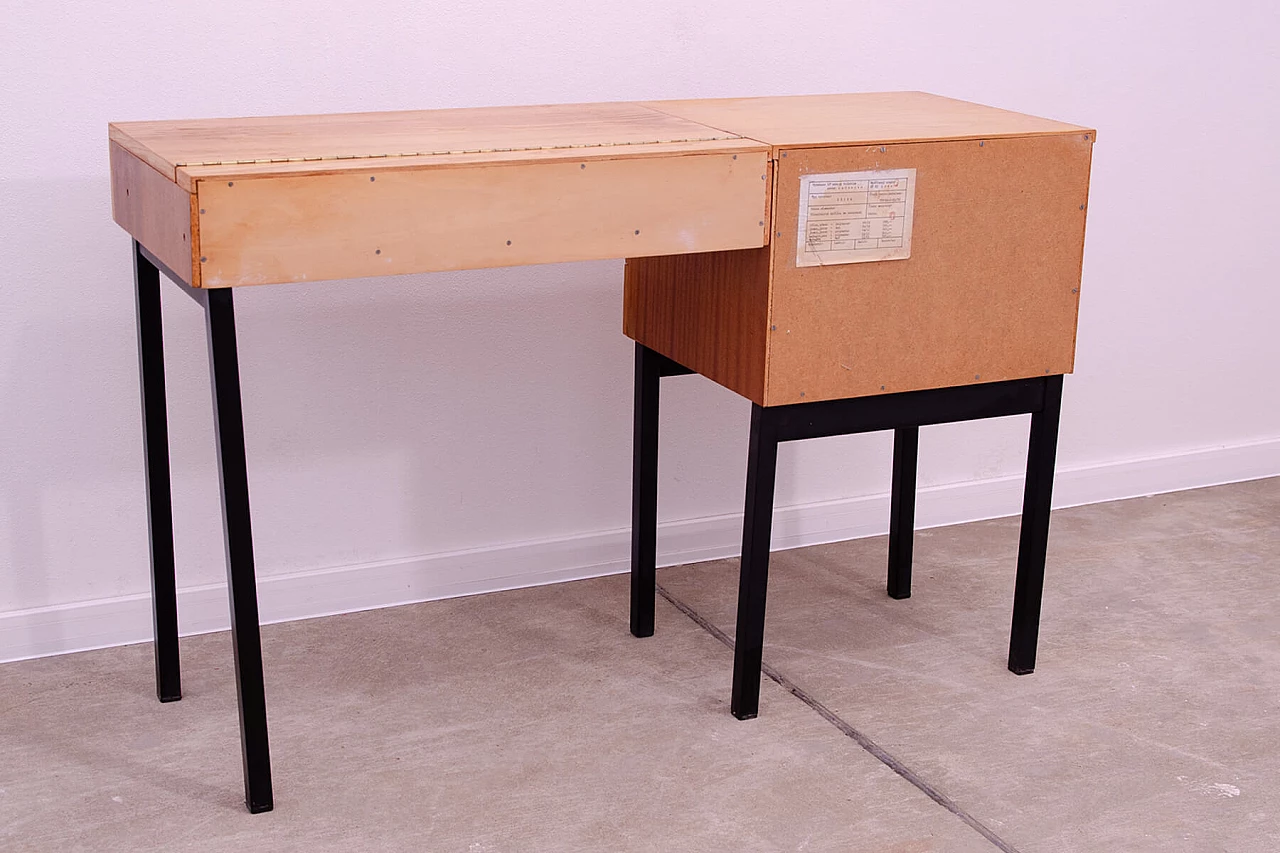 Ash, maple and plywood dressing table with iron legs by ÚP Závody, 1970s 22
