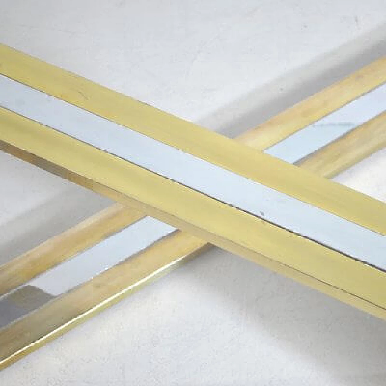 Steel, brass and glass coffee table, 1970s 11