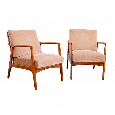Pair of Scandinavian-style armchairs by Sedláček & Vyčítal for Dřevotvar Jablonné nad Orlicí, 1960s