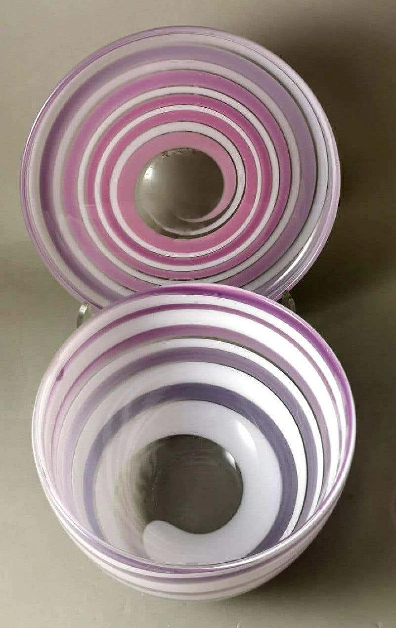 Ciotola e piatto in cristallo colorato di Orrefors Sweden, anni '90 5