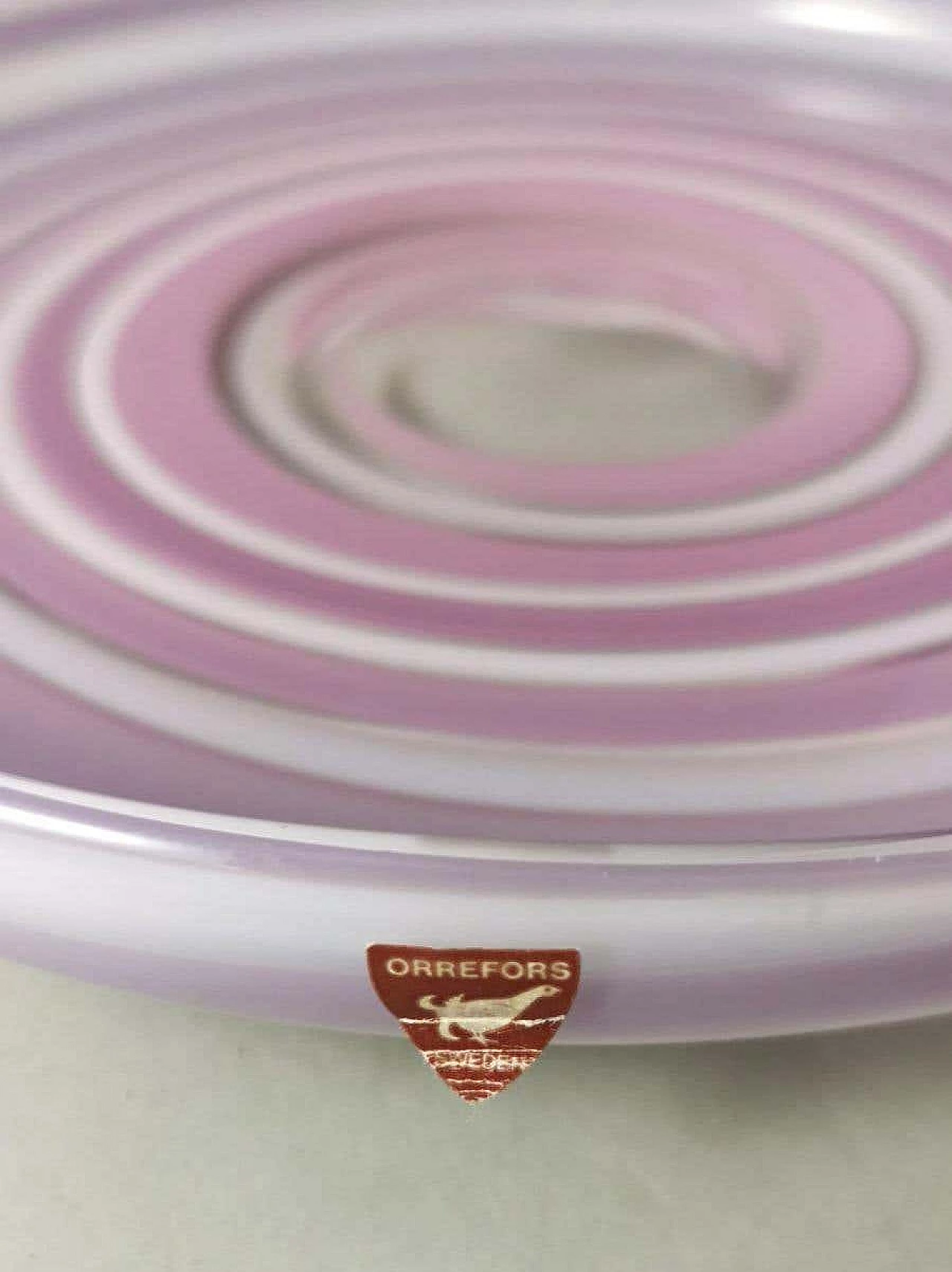 Ciotola e piatto in cristallo colorato di Orrefors Sweden, anni '90 11