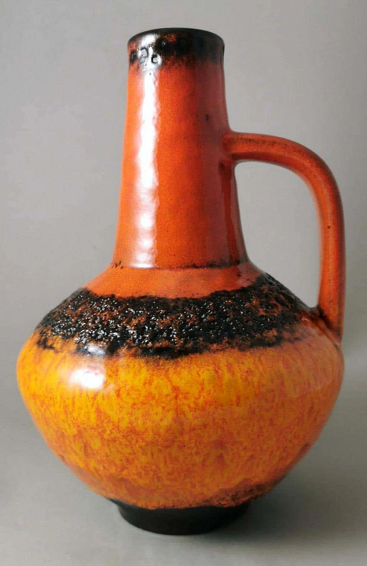Caraffa in ceramica Fat Lava colorata e smaltata, anni '60 1