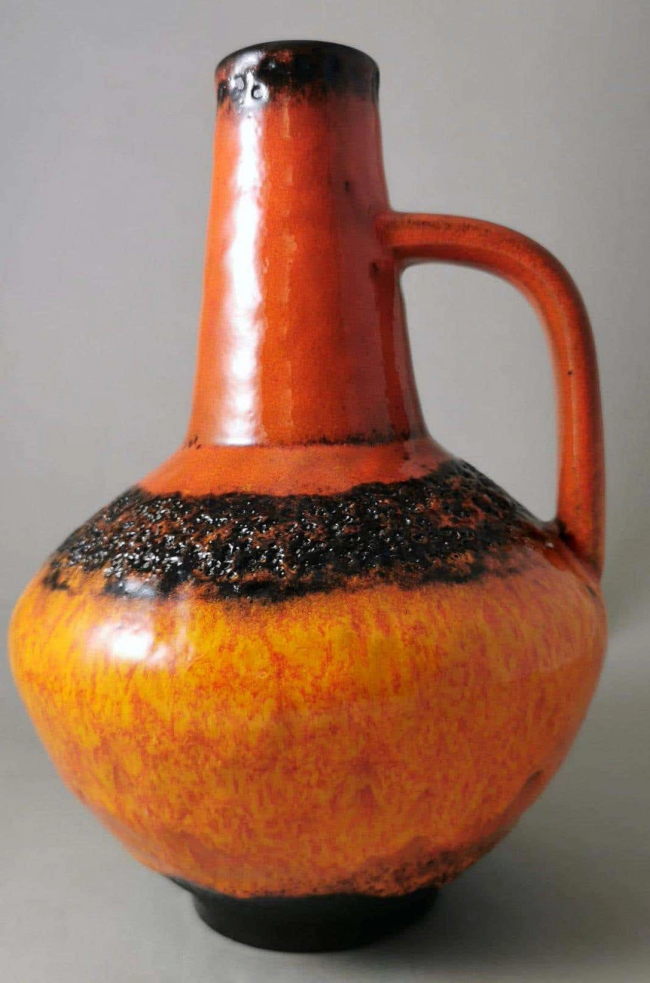 Caraffa in ceramica Fat Lava colorata e smaltata, anni '60 2
