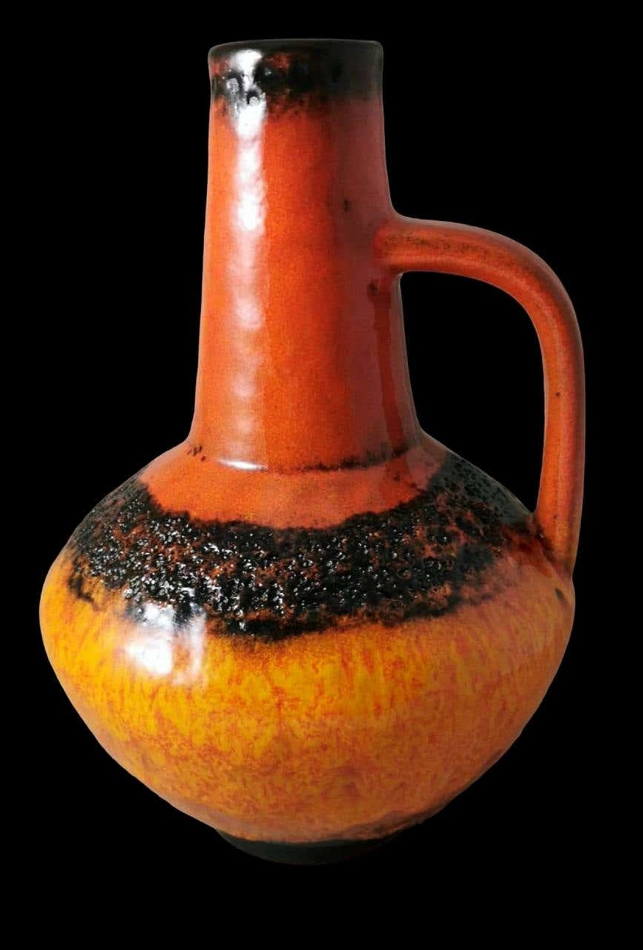 Caraffa in ceramica Fat Lava colorata e smaltata, anni '60 3