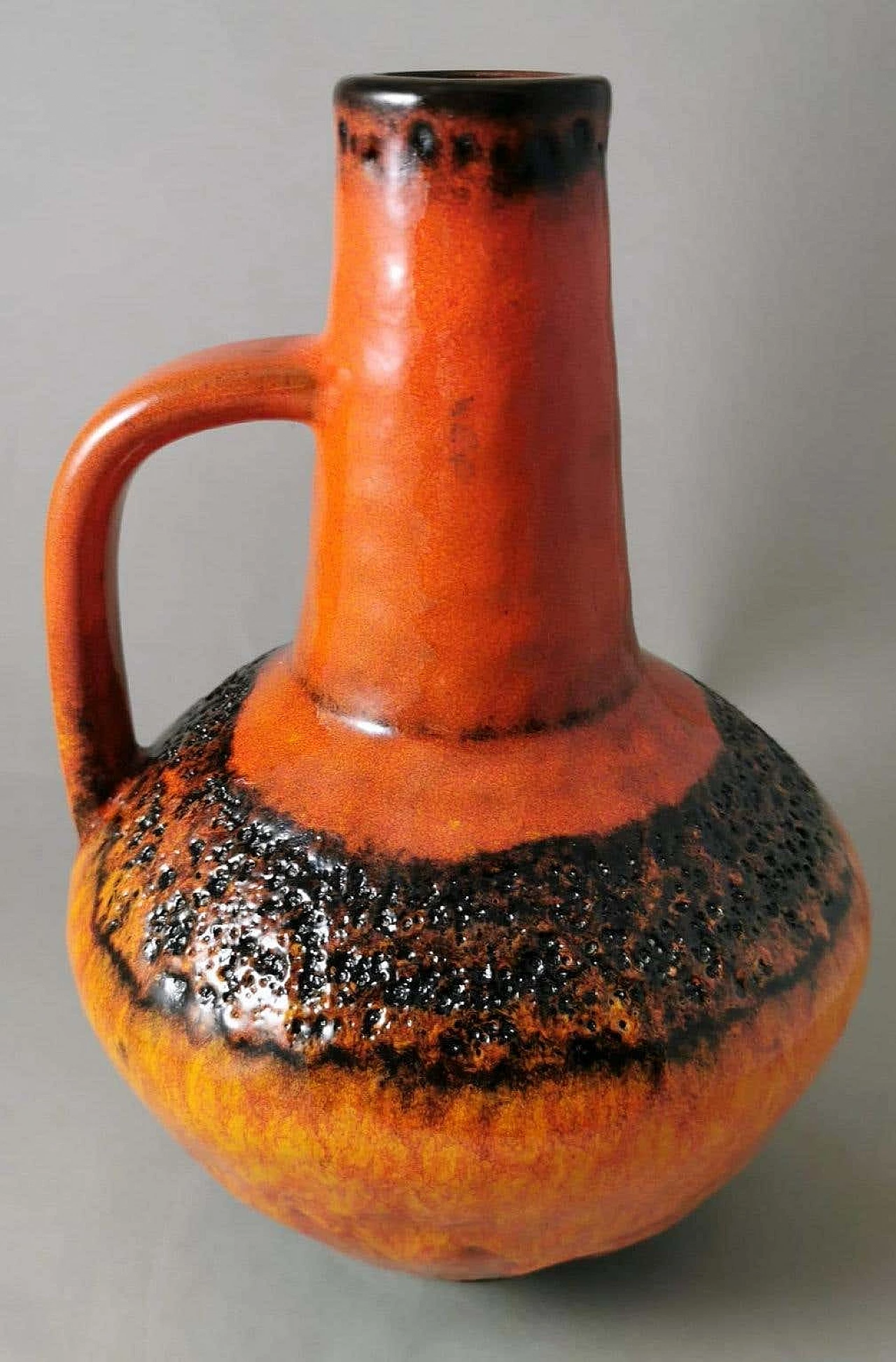 Caraffa in ceramica Fat Lava colorata e smaltata, anni '60 4