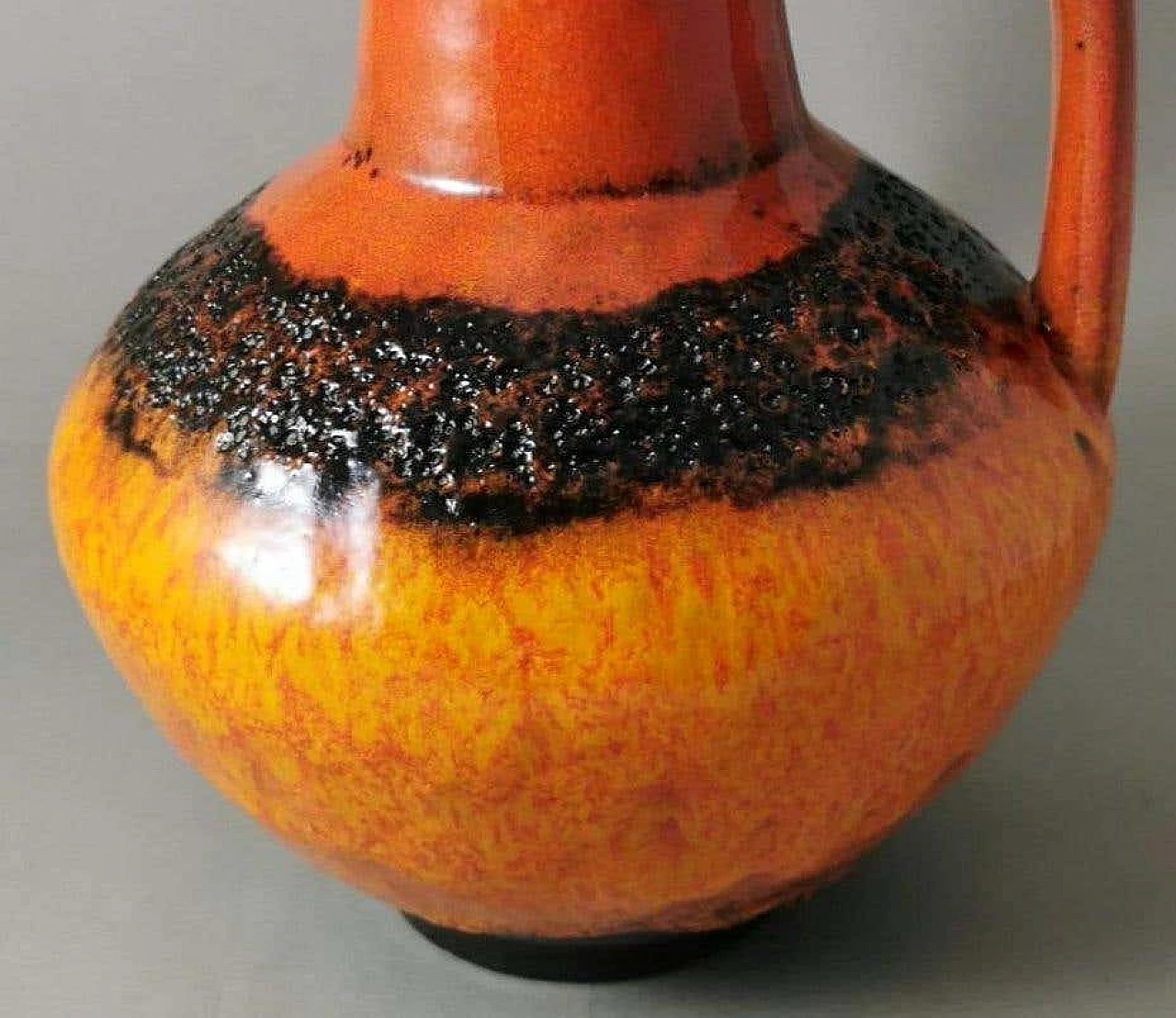 Caraffa in ceramica Fat Lava colorata e smaltata, anni '60 6