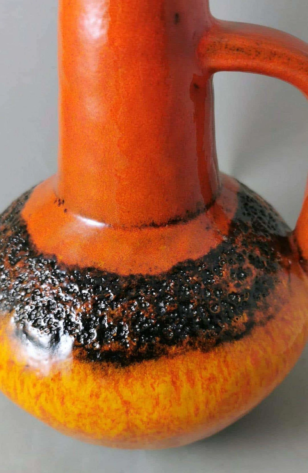 Caraffa in ceramica Fat Lava colorata e smaltata, anni '60 7